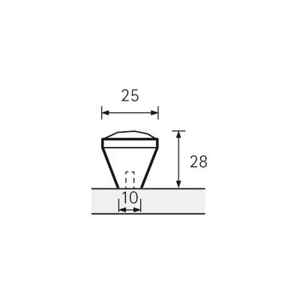 HETTICH MB-Knopf, Sava, 9113696,B 25mm,L 173mm,H 126mm, Zink glanz verchromt Produktbild img2 L