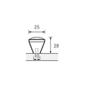 HETTICH MB-Knopf, Sava, 9113696,B 25mm,L 173mm,H 126mm, Zink glanz verchromt Produktbild img2 S