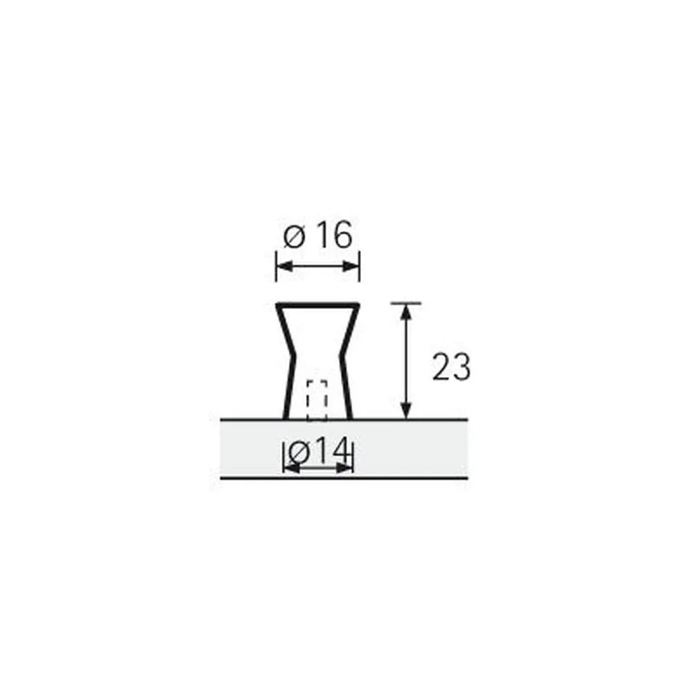 HETTICH MB-Knopf, Sion, 9113564,Ø 16mm,H 23mm, Edelstahl, edelstahl gebürstet Produktbild img2 L