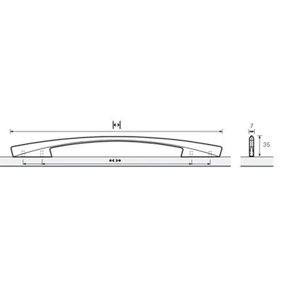 Produktbild von HETTICH - MB-Griff, Ovada, 9118521,B7x160/192mm,H35mm, glanz verchromt