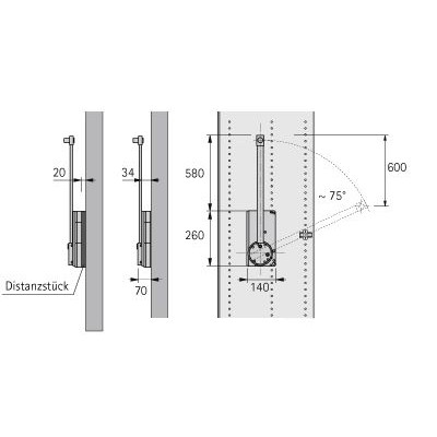 Produktbild von HETTICH - Schrank-Kleiderlift, Duo Lift Basic 10, 9079720, 830-1150mm, 10kg, sc