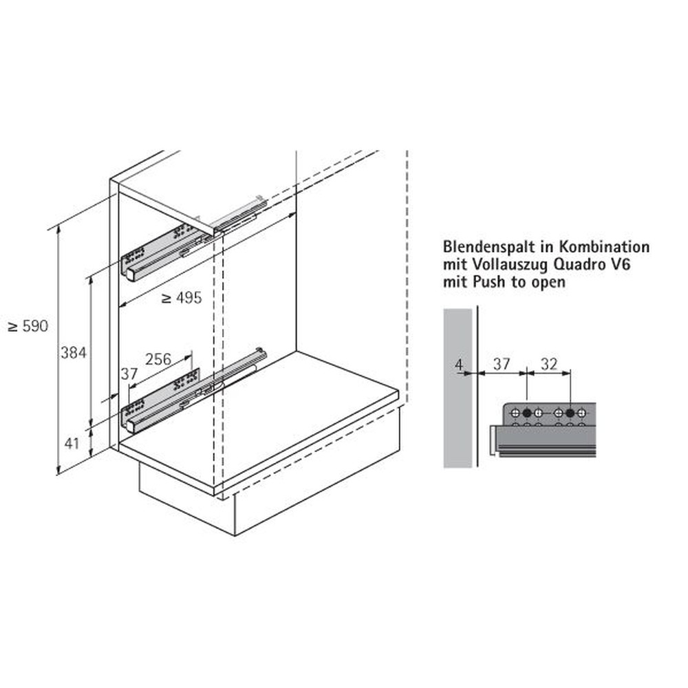 HETTICH Möbel-Frontauszugset, Cargo IQ plus 150, 9077588, Korpusb. 150mm, silber Produktbild img3 L