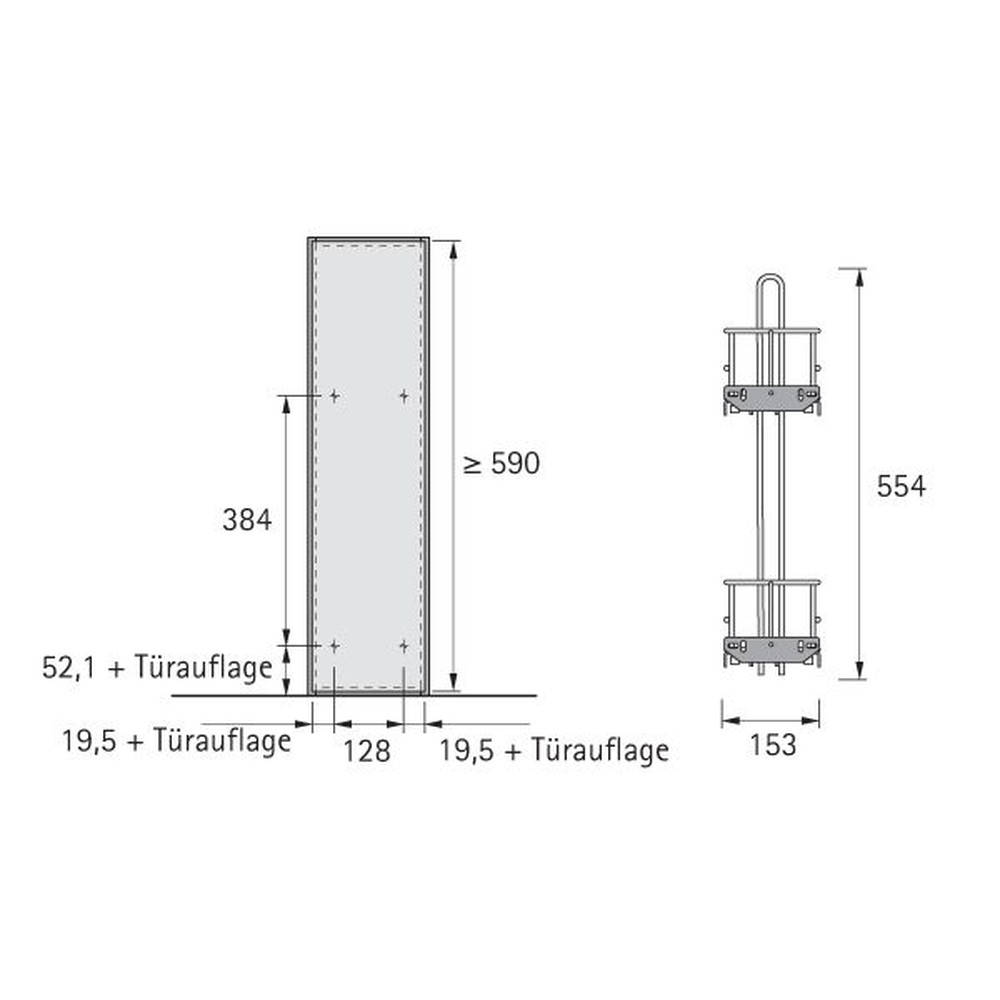HETTICH Möbel-Frontauszugset, Cargo IQ plus 200, 9065857, Korpusb. 200mm, silber Produktbild img2 L