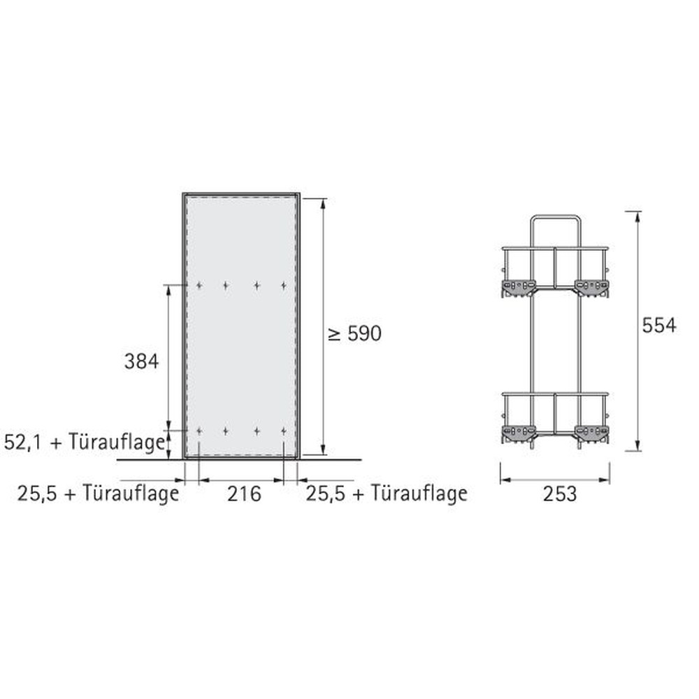 HETTICH Möbel-Frontauszugset, Cargo IQ plus 300, 9065860, Korpusb. 300mm, silber Produktbild img2 L