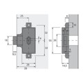 Produktbild von HETTICH - Möbel-Drehstangenschloss-Set,77883,D25,Metall,vernickelt