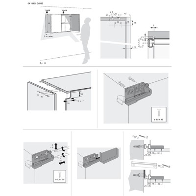 Produktbild von HETTICH - Schrank-Aufhänger, Mont. im Korp., SAH 15, 9208645, 3D verstellb., St