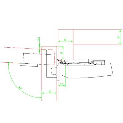 Produktbild von HETTICH - MB-Topfscharnier, Sensys 8631i, 9091402, 95°,Kröpf. 0mm, Stahl silber