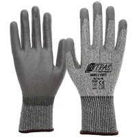 NITRAS Schnittschutzhandschuh CUT5 6605, Kat. II, grau/grau, Größe XL Produktbild