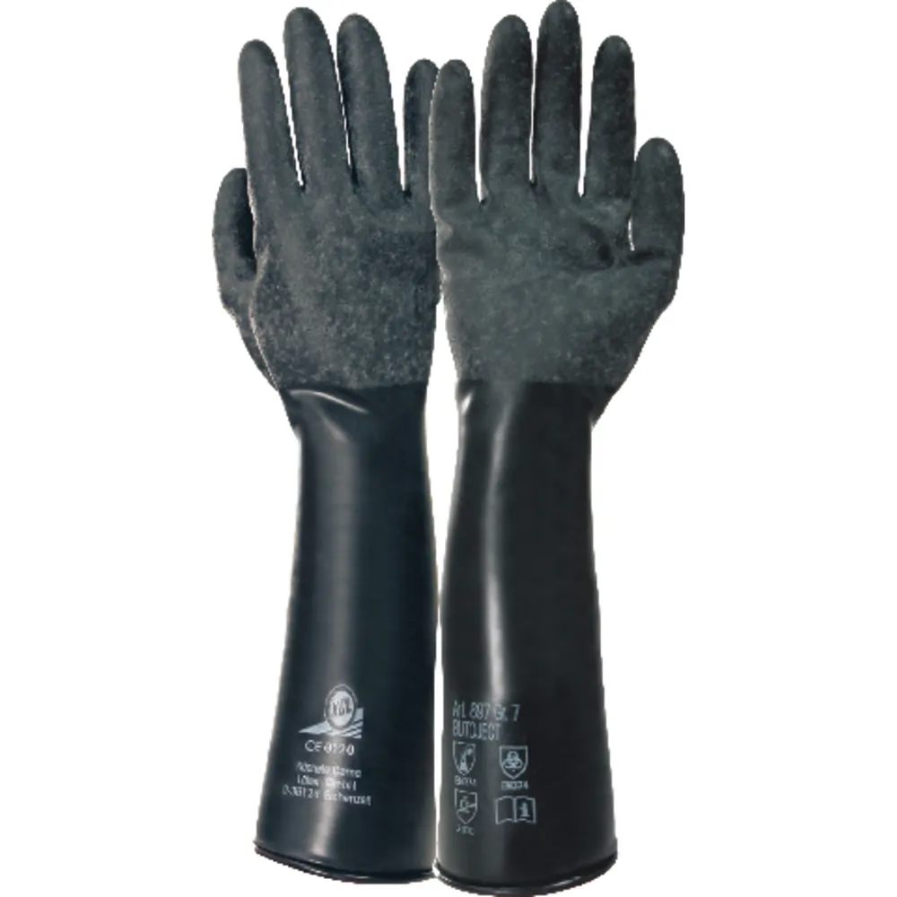 KCL Chemikalienschutzhandschuh Butoject® 897+, Kat. III, schwarz Produktbild img1 L