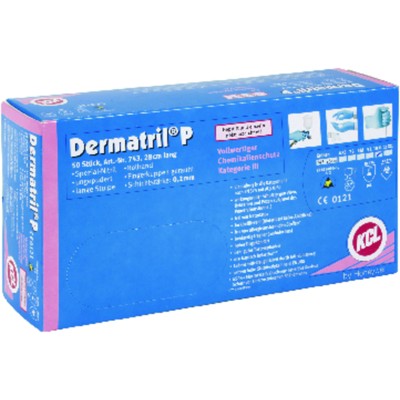 Produktbild von KCL - Chemikalienschutzhandschuh Dermatril® P 743, Kat. III, blau, Größe 6