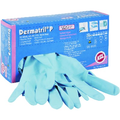 Produktbild von KCL - Chemikalienschutzhandschuh Dermatril® P 743, Kat. III, blau, Größe 6