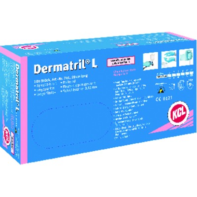 Produktbild von KCL - Chemikalienschutzhandschuh Dermatril® L 741, Kat. III, blau, Größe 7