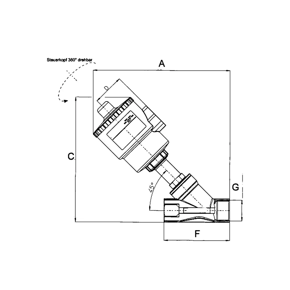 RIEGLER Schrägsitzventil ohne NAMUR-Schnittstelle, ES, G 1/2, max. 16 bar (3363.01) Produktbild img1 L
