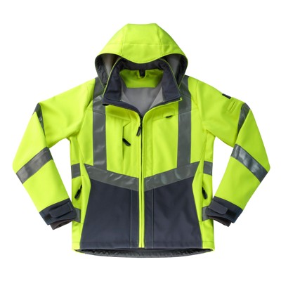 Produktbild von MASCOT® - Warnschutz-Softshelljacke Blackpool 15502-246, warngelb/schwarzblau, 