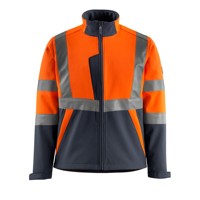 Produktbild von MASCOT® - Warnschutz-Softshelljacke Kiama 1591 400, warnorange/schwarzblau, Grö