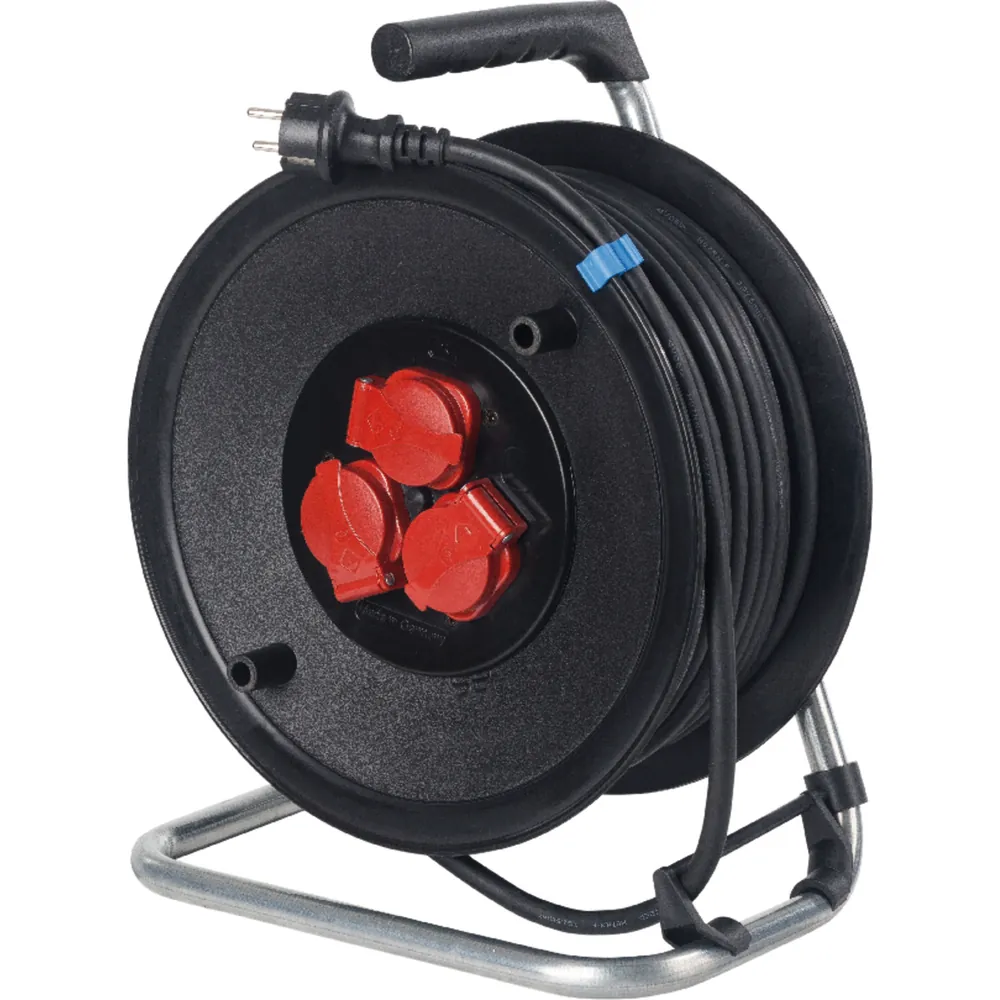 as Schwabe Kabeltrommel, Kunststoff, H07RN-F3G1,5, IP44, 3 Steckdosen Produktbild img1 L