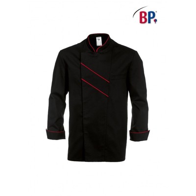 Produktbild von BP® - Kochjacke 1538 400 schwarz/rot, Größe 46