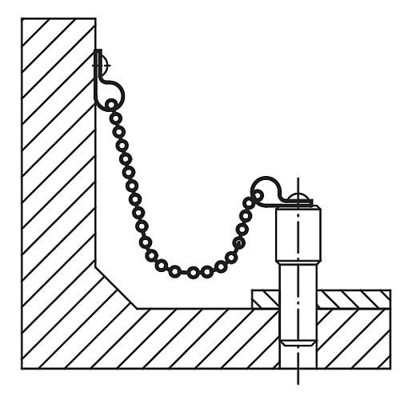 Produktbild von KIPP - KUGELKETTE MIT SCHLÜSSELRING L=1000, FORM:B EDELSTAHL, KOMP:EDELSTAHL