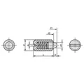 Produktbild von KIPP - FEDERNDES DRUCKSTÜCK STANDARD FEDERKRAFT M06 L=14, EDELSTAHL, KOMP:BOLZE
