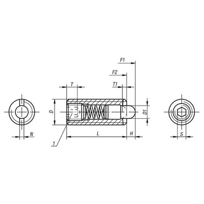 Produktbild von KIPP - Druckstück M4x15mm Druckstift Innensechskant ES gehärtet