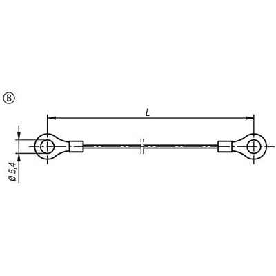 Produktbild von KIPP - HALTESEIL FORM:B MIT QUETSCHKABELSCHUH L=200, EDELSTAHL, KOMP:ALUMINIUM