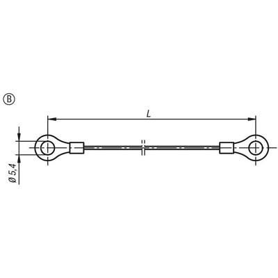 Produktbild von KIPP - HALTESEIL FORM:B MIT QUETSCHKABELSCHUH L=200, EDELSTAHL, KOMP:ALUMINIUM