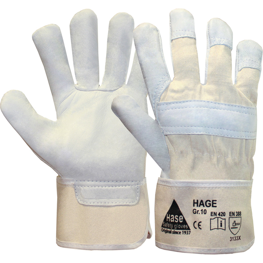 Hase Safety Gloves Mechanischer Lederhandschuh, Kat. II, beige, Größe 10 Produktbild img1 L