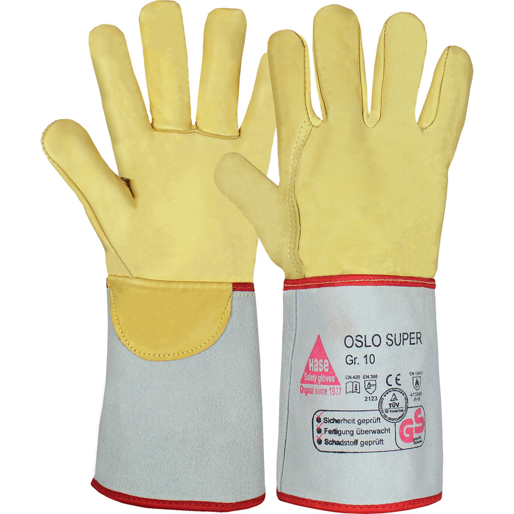Hase Safety Gloves Schweißerhandschuh Oslo-Super, Kat. II, grau, Größe 10 Produktbild img1 L
