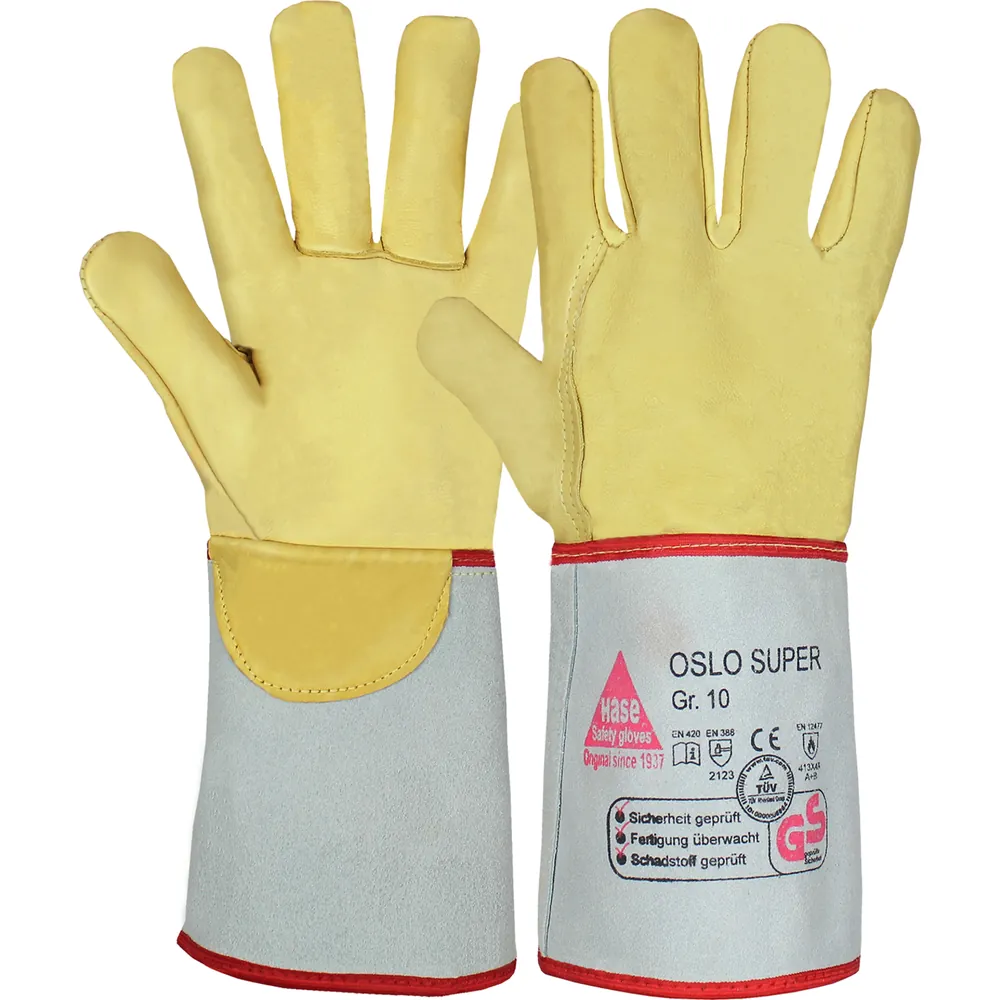 Hase Safety Gloves Schweißerhandschuh Oslo-Super, Kat. II, grau, Größe 10 Produktbild img1 L