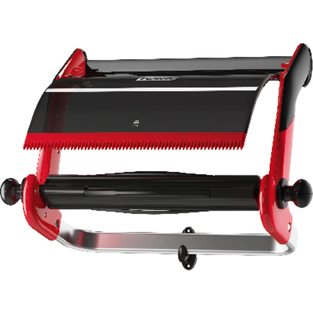 TORK Wandhalter für Putzpapierrolle bis 430mm Rollenbreite, rot/schwarz Produktbild img1 L