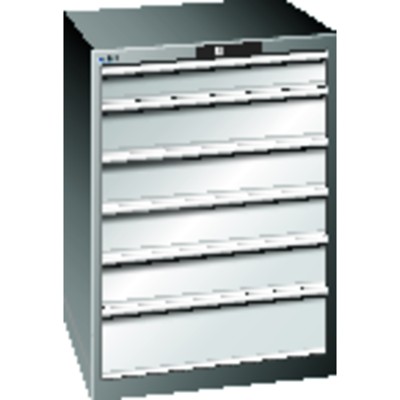 Produktbild von LISTA - Schubladenschrank grau-metallic/lichtgrau H1000, 6 Schubladen