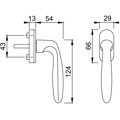 Produktbild von HOPPE® - DK-Fenstergriff,Verona 0510/U26, mit ovaler Rosette,VK7x32,F1 eloxiert