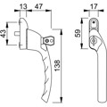 Produktbild von HOPPE® - DF-Fenstergriff,abschließbar,Tôkyô 0710EVKS/6, DR, 7/40, F9016