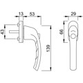 Produktbild von HOPPE® - DK-Fenstergriff,abschließbar,Tôkyô 0710SV/U26, 7/40, F9016