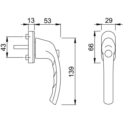 Produktbild von HOPPE® - DK-Fenstergriff,abschließbar,Tôkyô 0710SV/U26, 7/40, F9016