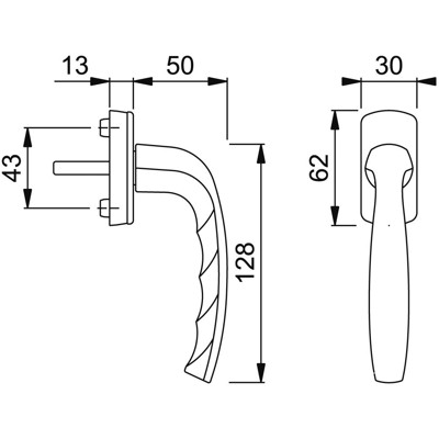 Produktbild von HOPPE® - DK-Fenstergr.,New York 0810/U10, mit kantig abgerundeter Rosette,VK7x3