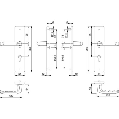 Produktbild von HOPPE® - SI-DRG 113/2221/2210,LS eck.,12mm,ES1/PZ 72/8,F1,TS 37-47