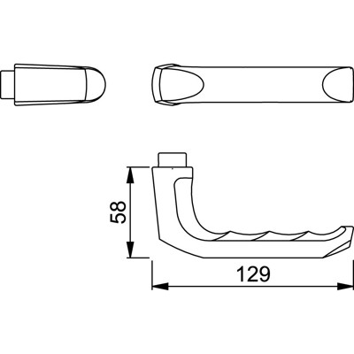 Produktbild von HOPPE® - Drückerpaar London 113H, 10mm, TS 53-73,neusilberfarben eloxiert