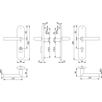 Produktbild von HOPPE® - SI-DRG 1400/3332ZA/3310,LS ov.,15mm,ES1,ZA/PZ 92/10,F1,TS 67-72