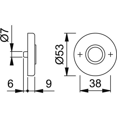 Produktbild von HOPPE® - Drückerrosettenpaar 42KV, rund, 9mm, TS 37-42, F1, VE10