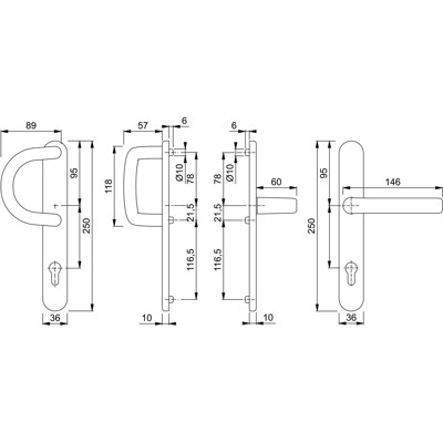 Produktbild von HOPPE® - Wechselgarnitur Liverpool 538G/3357N/1313G, LS,PZ92/8,F1-2,TS 67-72