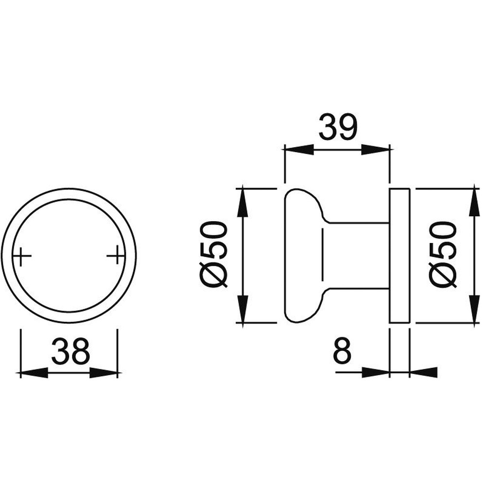 HOPPE® Halbgarnitur 54/50,F2,o. No. Produktbild img2 L