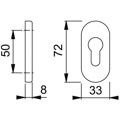 Produktbild von HOPPE® - Schlüsselrosette 55S,oval o. No.,PZ, 8mm,F1