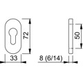 Produktbild von HOPPE® - Schlüsselrosette 55S-SR,oval o. No.,PZ, 14mm,F9016