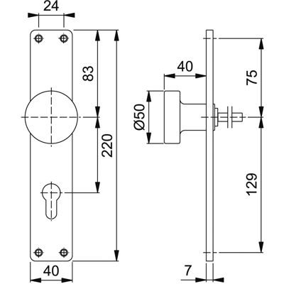 Produktbild von HOPPE® - Halbgarnitur 58/202, LS,PZ72,F2,o. No.