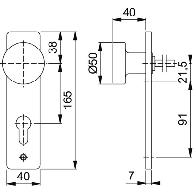 Produktbild von HOPPE® - Halbgarnitur 58/202K, KS,PZ72,F1,TS 40,TS 37-42,o. No.