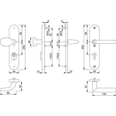 Produktbild von HOPPE® - SI-WSG 76G/3332ZA/3410/1140,LS ov.,15mm,ES1,ZA/PZ 92/10,F1,TS 66-71