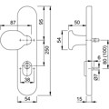 Produktbild von HOPPE® - SI-HG 86G/3332ZA,LS ov.,15mm,ES1,ZA/PZ 72/8,F1,TS 37-42