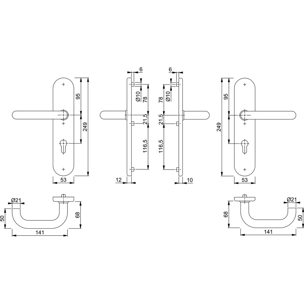 HOPPE® SI-DRG E138Z/3331/3310,LS ov.,12mm,ES1/PZ 92/10,F69,TS 67-72 Produktbild img2 L