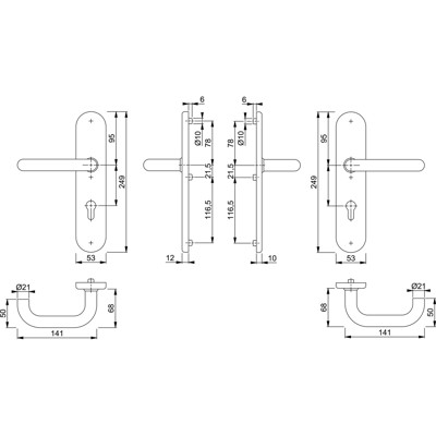 Produktbild von HOPPE® - SI-DRG E138Z/3331/3310,LS ov.,12mm,ES1/PZ 92/10,F69,TS 67-72